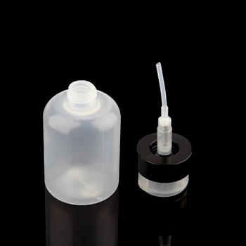 210ML Boş Şeffaf pompalı dağıtıcı Şişe Aseton Cila Sökücü Alkol Sıvı Yağ Kozmetik Contaniers Nail Art Güzellik Aracı