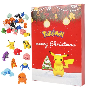 24 Adet Set Pokemon Şekil Noel Advent Takvimi Hediye Kutusu Kawaii Pikachu Anime Figür ActionPVC Modeli Çocuk Oyuncakları