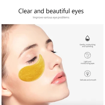 24 k Altın Göz Bakımı Set Onarım Cilt Göz Özü Derinden Hidrat Göz Maskesi Göz Yamalar Yatıştırmak Sıkılaştırıcı Cilt Altın Nemlendirici Krem