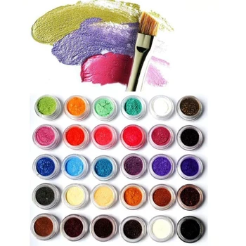 24 Renkler SANAT Mika Pigment 10 ml, Ultra İnce Sabun Yapımı, Makyaj, Göz Farı, Kristal damla Kauçuk renkli parlak tırnak tozu # FA81-