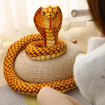 240 cm Simülasyon Yılan peluş oyuncaklar Dev Yılan Cobra hayvanlar python Yumuşak Dolması Bebekler Doğum Günü Hediyeleri çocuk oyuncakları Ev dekor