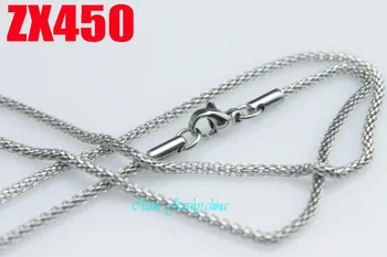 2mm yuvarlak net zincir paslanmaz çelik kolye Örgü zincir moda erkek kadın takı zincirleri 20 adet ZX450