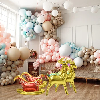 3 adet / takım Noel 3D Ayakta Geyik Balon Ren Geyiği Kızak Folyo Balonlar Ev için Yeni Yıl Noel Partisi Dekorasyon şişme oyuncak