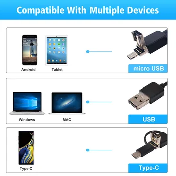 3 in 1 3.9 mm USB muayene endoskobu Kamera HD 720 P 6 Leds Mini Boru Kanalizasyon Borescope OTG Android Telefonlar PC