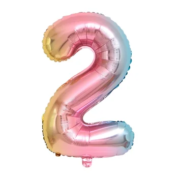 30 40 inç Büyük Gökkuşağı Numarası Balonlar 0-9 Dijital helyum balonları Düğün 1st Doğum Günü Partisi Dekorasyon Hava Globos