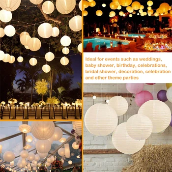 30 adet Çeşitli Boyutları Yuvarlak Çin Kağıt Fenerler ışıkları Asılı Süslemeleri Topu Fenerler Lambaları Ev Dekor Parti Düğün