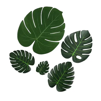 35 adet Yapay Tropikal palmiye yaprakları Monstera Yaprak Simülasyon Yaprak Hawaiian Parti Orman Plaj Tema Parti Dıy Süslemeleri