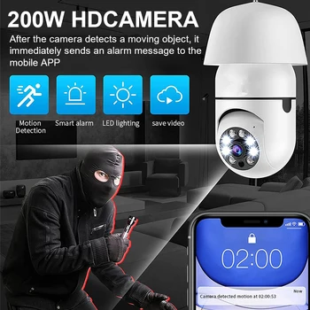 360 ° Wifi E27 Ampul Gözetim IP kablosuz kamera Gece Görüş ve Aydınlatma Video Akıllı Açık Kapalı Ev Güvenlik Monitörü
