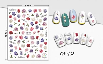 3D Tırnak Sticker Kız Manikür Çıkartmaları dekorasyon çıkartmaları Çivi için Güzel Çiçek Şakayık Tasarım Nail Art Sticker Aksesuarları