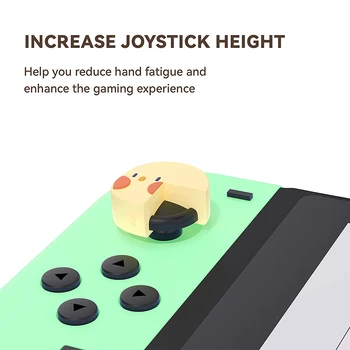 4 adet Sevimli Karikatür Silikon Thumb Çubuk Kavrama Kapaklar Nintendo Anahtarı için OLED