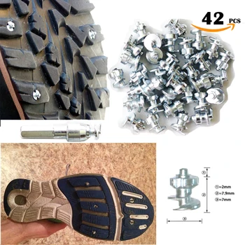 42 adet Lastik Sivri Ayakkabı Botları Kavrama Sivri fatbike Dağ Araç çiviler vida Lastik Saplama Tungsten Uçlu Balıkçılık