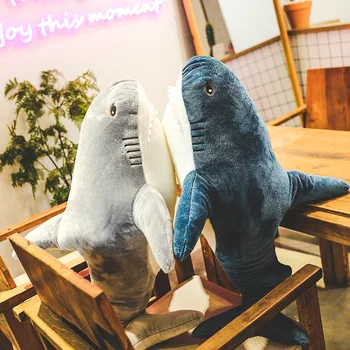 45/60cm Sıcak Köpekbalığı peluş oyuncaklar Yumuşak Doldurulmuş Hayvan Köpekbalığı okuma yastığı Yastık Bebek Çocuk Yatıştırmak Bebek doğum günü hediyesi Çocuklar İçin