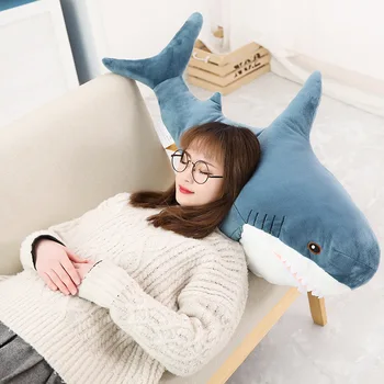 45CM Büyük Yumuşak Sevimli Köpekbalığı peluş oyuncaklar Kawaii Simülasyon Dolması Çocuk Çocuk Erkek Kız Güzel Hayvan Yastık Doğum Günü Hediyeleri için