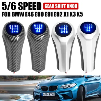 5 6 Hız Vites Topuzu Manuel Şanzıman Vites Çubuk Topuzu için LED Aydınlatmalı BMW E46 E90 E91 E92 X1 X3 X5 Aksesuarları