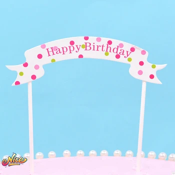 5 adet / grup Mutlu Doğum Günü Pastası Topper Dekorasyon İşareti Doğum Günü Pastası Topper Eklemek kızın Mermaid Gökkuşağı Doğum Günü Tatlı Dekor