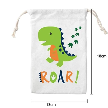 5 adet T-Rex Roar Dinozor hediye keseleri erkek kız bebek duş Dino 1st 2nd 3rd Doğum Günü Jurassic Dünya Parti masa dekorasyon Malzemeleri