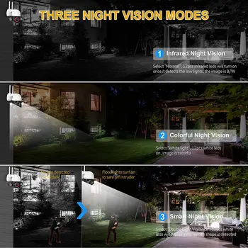 5MP 12 adet Led Projektör Kamera WiFi Açık Kablosuz Avlu 3MP PTZ HD Ev Bahçe Gece Görüş Otomatik İzleme Güvenlik Kamera