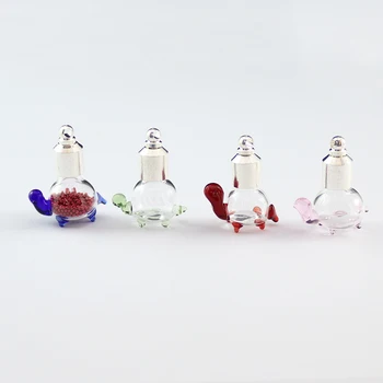 6 ADET vidalı kapak Adı Pirinç 6MM Kaplumbağa Şekli Cam şişe Kolye Minyatür Dileğiyle Şişe Yağ Charm Takı Yapımı