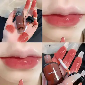 6 Renk Sevimli Dudak Parlatıcısı Sıvı Ruj Ayna Dudak Sır Uzun ömürlü yapışmaz Fincan Nemlendirici Dudaklar Tonu Makyaj Kore Kozmetik