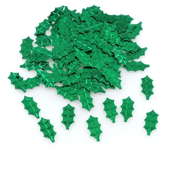 8 * 16mm 15 g/grup Yeşil Renk Plastik Noel Yeşil Yaprak Noel Serisi Sequins noel hediyesi Ev Dekorasyon İçin