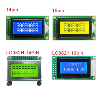 8x2 0802A LCD Ekran Modülü 14pin veya 16pin 5 v LC0821 LC082H ücretsiz gemi