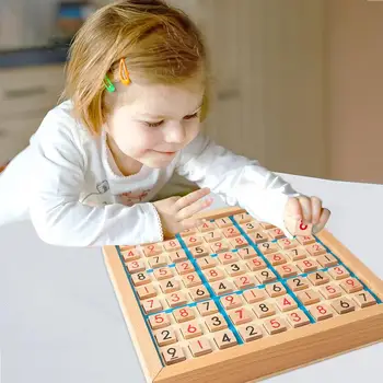 Ahşap Sudoku Kurulu Oyun Seti Mantıksal Tahta Matematik Oyuncaklar Çekmece Bulmaca Kitap Numarası Düşünme Oyunu Yetişkinler Ve Çocuklar İçin
