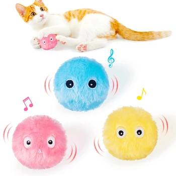 Akıllı Oyuncak Kediler Yavru Kitty İnteraktif Kedi Oyuncak Köpek Evcil Hayvan Oyun Topu Catnip Kedi Eğitim Oyuncak Pet Gıcırtılı Malzemeleri Ürünleri