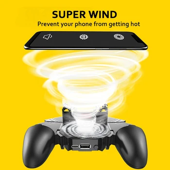 Altı Parmak PUBG Oyun Denetleyicisi Tetik Çekim Ücretsiz Yangın Soğutma Fanı Gamepad Joystick İOS android cep telefonu Gamepad