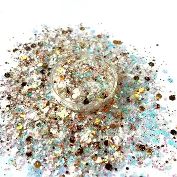 Altın Holografik Glitter Pul Zanaat Toplu 100g 1kg Tıknaz Karışık Altıgen Tırnak Toptan Pullu Yansıtıcı Lehçe Balçık