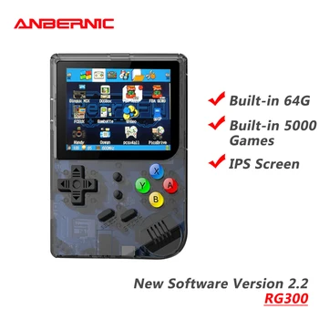 ANBERNIC RG300 YENİ yazılım Sürümü 2.2 Retro Oyun oyuncu video oyunu TV 5000 OYUNLARI Dahili 64G Taşınabilir KONSOL Emulator Hediye