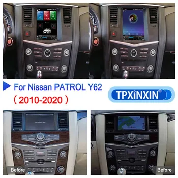 Android 12 8 + 256GB Tesla Tarzı Nissan Patrol 2003 2010 için GPS Araç Navigasyon Multimedya Video Stereo Çalar Radyo Carplay 2 DİN