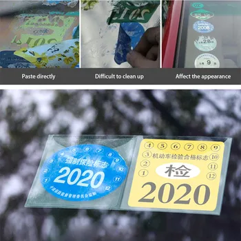 Araba Styling Sigorta Çıkartmalar Yırtılmaz Çanta Yıllık Muayene Zorunlu Otomatik Ön Cam ESD Otomatik Etiket Araba Vergi disk tutucular