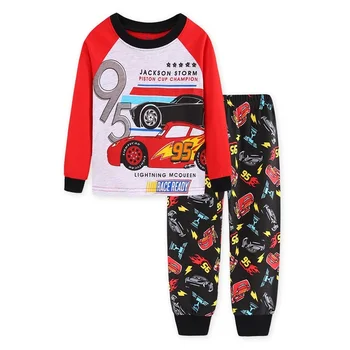 Arabalar Pijama Erkek Pamuk Bebek Kız Giysileri Kış Yenidoğan 2 Parça çocuk Giyim Seti