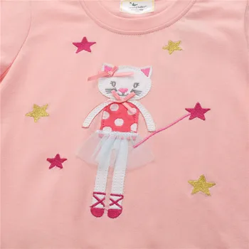 Atlama Metre Yeni Varış Gökkuşağı Nakış Kızlar Yaz Elbiseler Kısa Kollu Sevimli Bebek Giysileri Toddler Parti Giyim Doğum Günü
