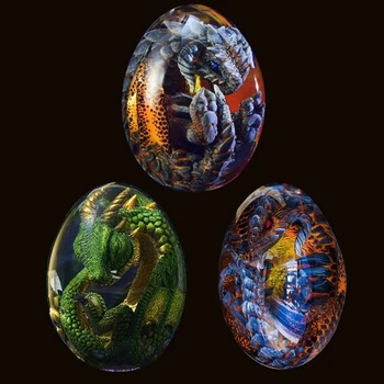 Aydınlık dinozor yumurtası Hatıra Koleksiyonu Lav Ejderha Yumurta Hediye Dinozor Antika Oyuncak Reçine Heykel Ejderha Kristal Ev Dekor