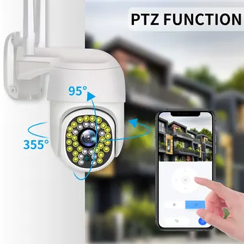 AZISHN 5MP PTZ Wıfı IP Kamera Açık 4X Dijital Zoom AI İnsan Algılama kablosuz kamera H. 265 P2P Ses 2MP Güvenlik güvenlik kamerası