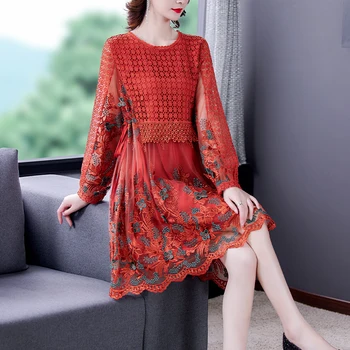 Bahar Moda Örgü Nakış Patchwork dantel kesik dekolte Seksi Mini Elbise 2022 Kadın Kore Vintage Zarif Bodycon Parti Elbiseler