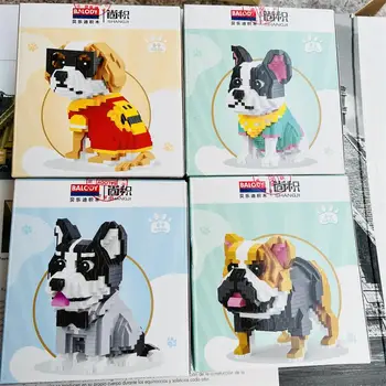 Balody Mini blok oyuncaklar Hayvan Fransız Bulldog Corgi Labrador Husky Elmas Tuğla Schnauzer Çocuklar Hediyeler Kızlar Mevcut Pet Shop