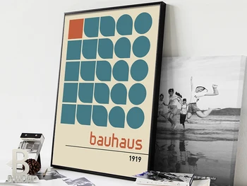 Bauhaus posteri, 100 yıllık Bauhaus, Bauhaus Sergi baskısı, Herbert Bayer posteri, Bauhaus Baskısı, Walter gropius, Baus artMatisse