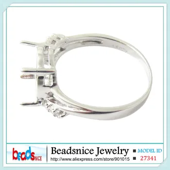 Beadsnice ID27341 en kaliteli saf gümüş 925 yarı nişan yüzüğü ayarları dıy güzel takı zarif yüzükler kadınlar için gümüş 925