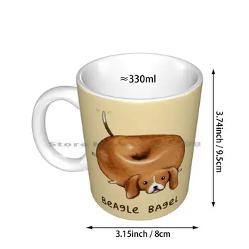 Beagle Simit Seramik Kupalar Kahve Fincanları Süt Çay Bardağı Beagle Simit Beagle Simit Köpek Ekmek Cins Gıda Foodimal Sevimli Kawaii Hayvan