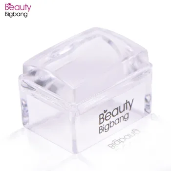 BeautyBigBang 1 Takım Dikdörtgen Jöle Silikon Tırnak Stamper Kazıyıcı İle Temizle Kolu Damgalama Aracı Manikür Nail Art Stamper Kiti