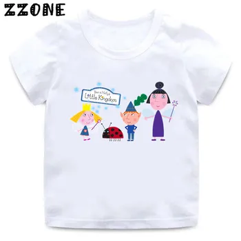Ben Ve Holly Krallık Karikatür Çocuklar Komik T-Shirt Sevimli Kız Elbise Bebek Erkek T shirt Yaz Kısa Kollu Çocuk Üstleri, ooo5038
