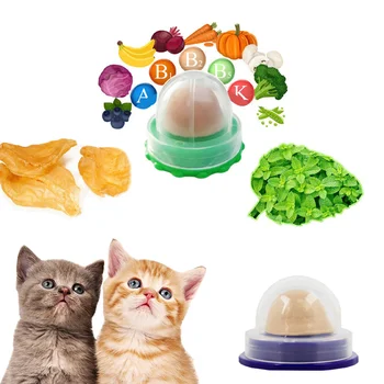 Beslenme Kedi Catnip Topu Güvenli Catnip Aperatif Yalama Şeker Vitamin Puding Kedi Epilasyon Catnip Lolipop Kedi Yavrusu için