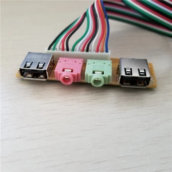Bilgisayar Kasası Ön Panel USB / Ses Bağlantı Kablosu Çift USB Dupont Adaptörü USB / ses arabirimi Veri Uzatma güç kablosu
