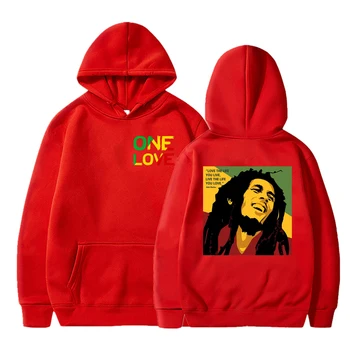 Bir Aşk Bob Marley Hoodie Reggae Müzik Şarkıcı Baskı Streetwear Erkekler Kadınlar HipHop Moda Tişörtü Boy Hoodie Eşofman