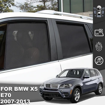 BMW için X5 E70 2007 2008 2009 2010 2011 2012 2013 araba güneşliği Manyetik Ön Cam Perde Arka Yan Pencere Güneş Gölge E 70