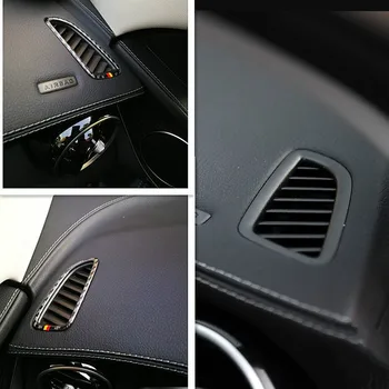 BOOMBLOCK Dashboard Hava Çıkış Trim krom çerçeve Karbon Fiber Sticker Mercedes Benz Için Yeni C Sınıfı w205 C180 C200 C300 GlC
