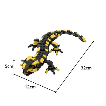BZB MOC-97315 Yangın Salamander Gecko Yapı blok seti Hayvan Modeli Bukalemun Araya tuğla oyuncaklar İçin çocuklar için doğum günü hediyesi Hediye