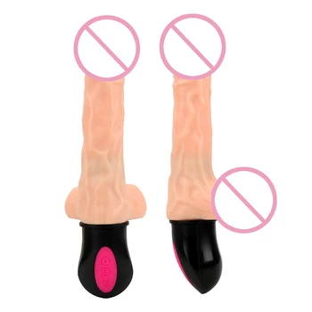 Bükülebilir Seks Oyuncakları Kadın için 12 Modu Gerçekçi Yapay penis vibratör ısıtma kadın mastürbasyon esnek Yumuşak Silikon vajina masaj aleti